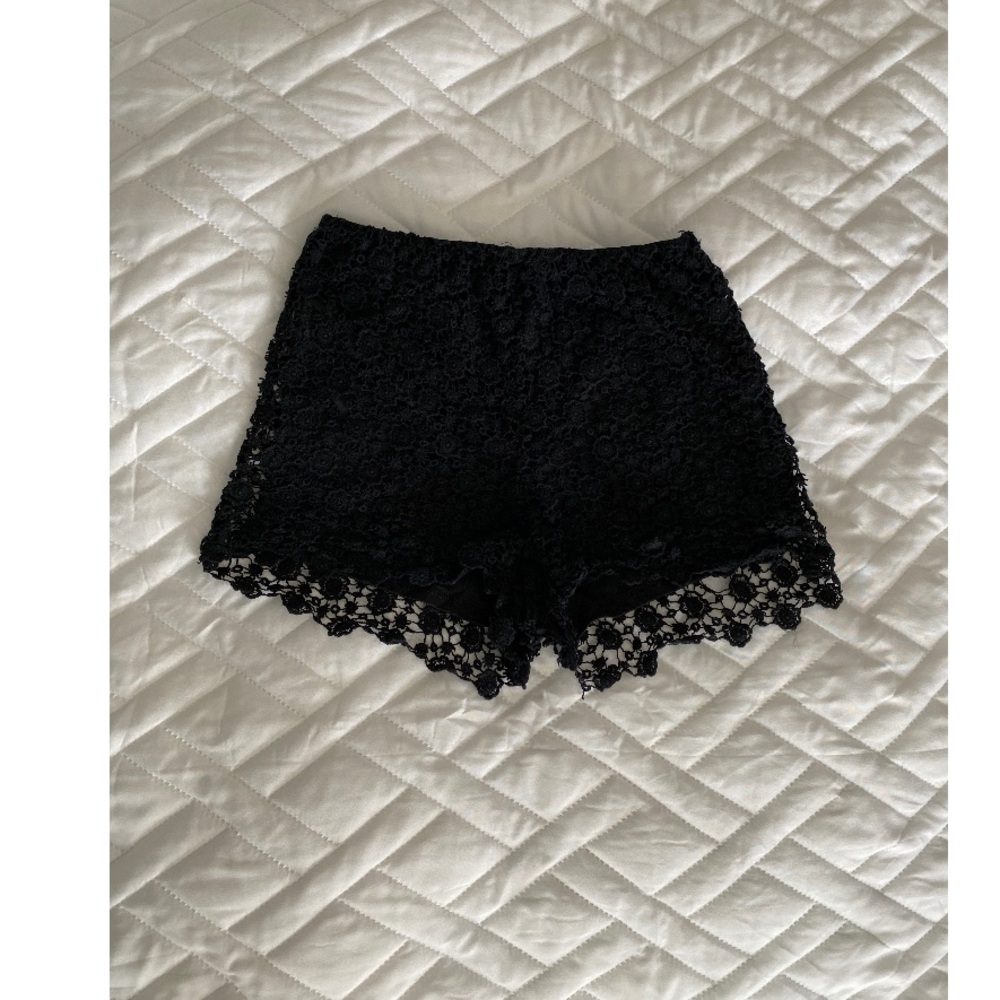 Black Crochet Dress Shorts